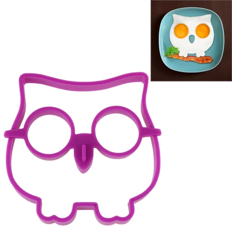 S-HC-0499.webp Cartoon Owl Shape Egg Frying Ring Mold Silicone Egg Fried Mould Omelette Mold(Purple) - Image 1