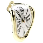 Roman Numeral Novelty Distorted Retro Timepiece Art Warp Chrome Melting Quartz Irregular Clock - Image 2