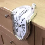 Roman Numeral Novelty Distorted Retro Timepiece Art Warp Chrome Melting Quartz Irregular Clock - Image 5