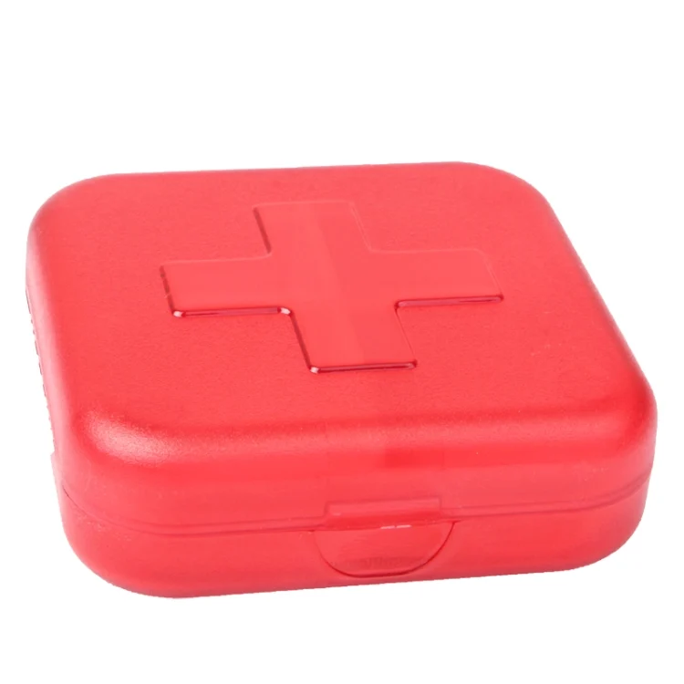 S-HC-2004_2.webp 10 PCS 4 Compartments Portable Plastic Cross Pills Medicine Storage Box(Red) - Image 3