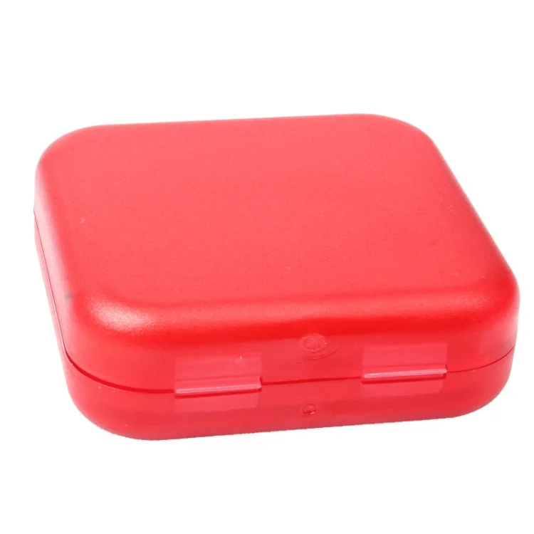 S-HC-2004_3.webp 10 PCS 4 Compartments Portable Plastic Cross Pills Medicine Storage Box(Red) - Image 4