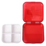 10 PCS 4 Compartments Portable Plastic Cross Pills Medicine Storage Box(Red) - Image 5