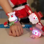 Santa Style Flash Light Merry Christmas Slap Pat Circle Wristband(Flannel Light Santa Claus) - Image 2
