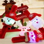 Santa Style Flash Light Merry Christmas Slap Pat Circle Wristband(Flannel Light Santa Claus) - Image 4