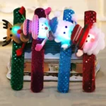Santa Style Flash Light Merry Christmas Slap Pat Circle Wristband(Flannel Light Santa Claus) - Image 5