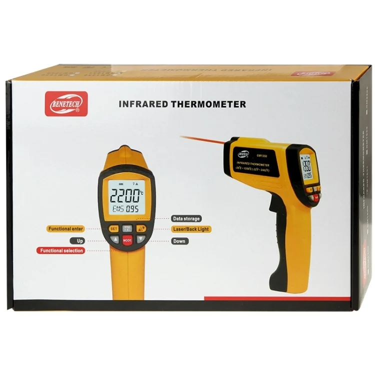 S-HC-5251_9.webp BENETECH GM1651 USB Digital Display Temperature Gun Handheld Infrared IR Thermometer, Measure Range: -30~1650C - Image 10