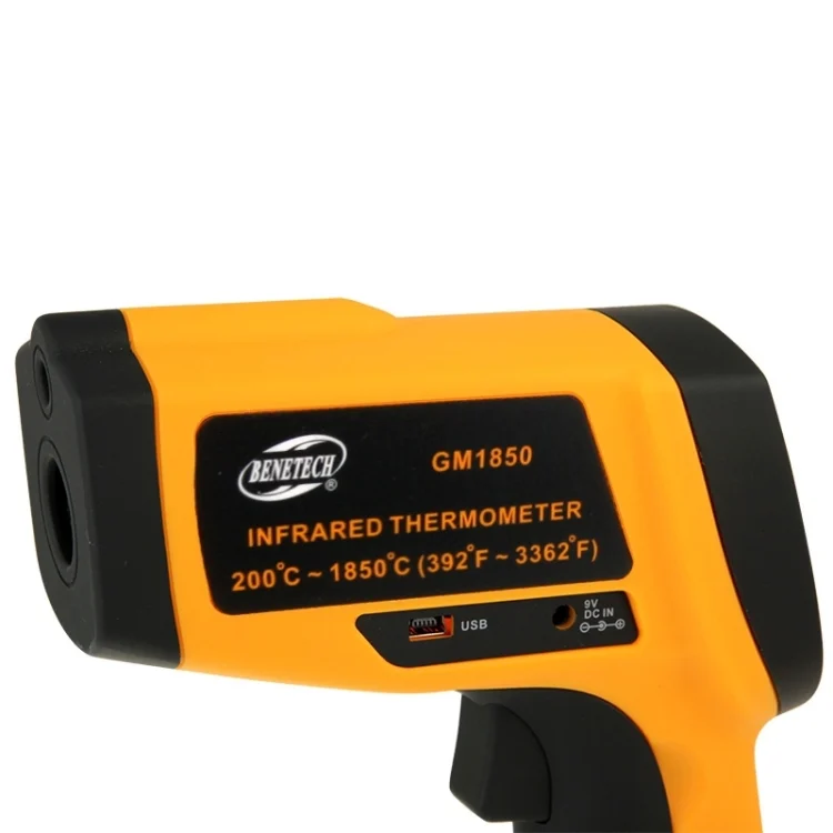 S-HC-5253_5.webp BENETECH GM1850 Digital Display Temperature Gun Handheld Infrared IR Thermometer, Measure Range: 200~1850C - Image 6
