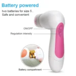 6 in 1 Waterproof Facial Cleansing Instrument (Size: 130 x 85 x 40mm)(Magenta) - Image 7