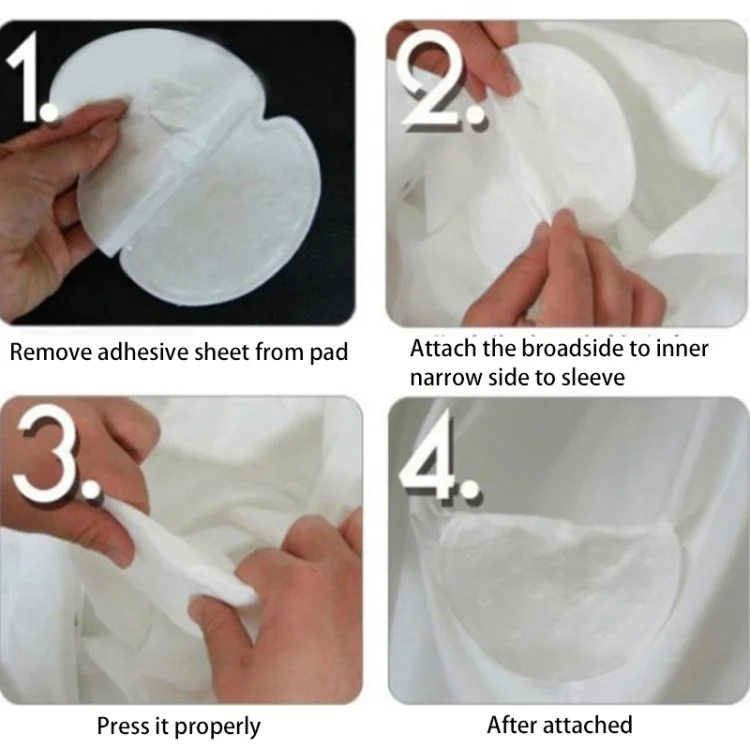 S-HCB-0262_7.webp 10pcs Disposable Self-adhesive Armpit Cotton Sweat Pads Underarm Absorbents(White) - Image 8