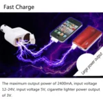 Two USB Port 2 in 1 DC/DC Power Adapter Car Charger with 12V Accessory Socket , For iPad/ iPhone/ iPod/ BlackBerry/ Galaxy/ Other Smartphone - Image 10