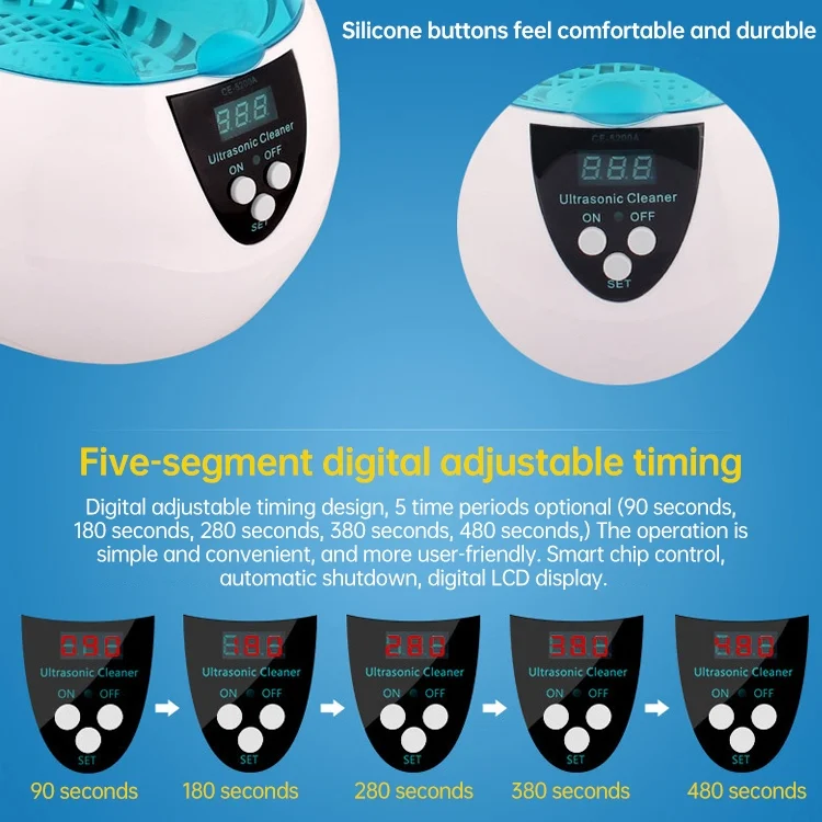 S-KA-0001_7.webp Stainless Steel Tank Digital Ultrasonic Cleaner with LCD Display for Jewelry / Watch / Denture - Image 8