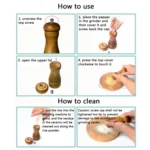 Length Classical Wooden Pepper Spice Salt Mill Grinder Muller - Image 8