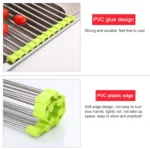 40x24x0.9cm Stainless Steel Folding Drain Rack(Green) - Image 4