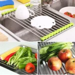 40x24x0.9cm Stainless Steel Folding Drain Rack(Green) - Image 7