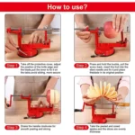 3 in 1 Multi-functional Fruit Peeling Slicing Stoning Peeler Machine(Red) - Image 6