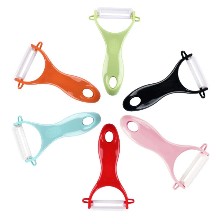 S-KA-0511RG.webp T Shaped Ceramic Skin Peeler with Durable ABS Handle, Random Color Delivery - Image 1