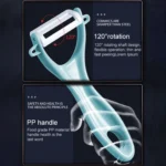 T Shaped Ceramic Skin Peeler with Durable ABS Handle, Random Color Delivery - Image 3