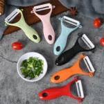 T Shaped Ceramic Skin Peeler with Durable ABS Handle, Random Color Delivery - Image 6