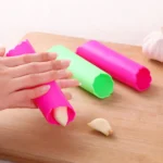 5 PCS Soft Resin Tube Shaped Reusable Magic Handheld Rolling Garlic Peeler Kitchen Tools (Random Color Delivery) - Image 5