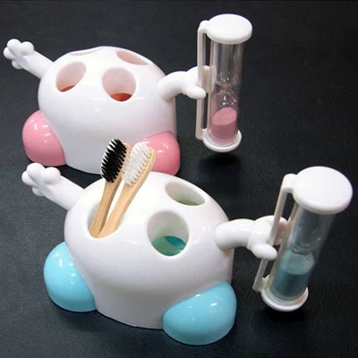 S-KA-0628.webp Cute Cartoon Creative Hourglass Toothbrush Stand (Random Color Delivery) - Image 1