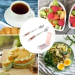 Ceramic Handle Stainless Steel Spoon + Fork Set - Image 5