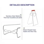 10pcs High Quality Kitchen Gadget Stainless Steel Pot Clip(Silver) - Image 3