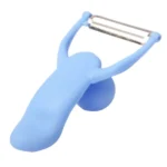 Men Shaped Fruit Vegetable Kitchen Blade Peeler with Durable ABS Handle(Blue) - Image 3
