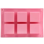 High Quality 6 Holes Square Shape Silicone Material Cake Mold - Image 3