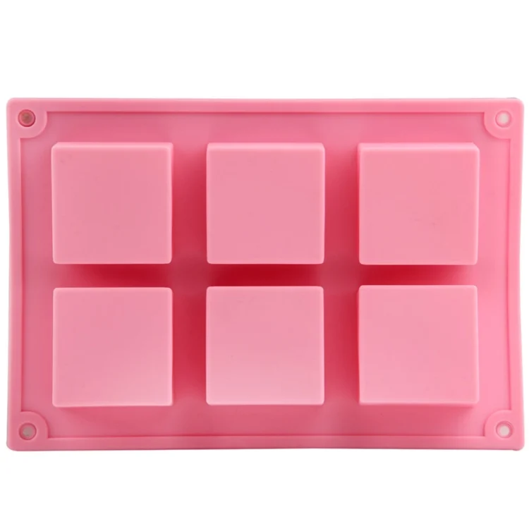 S-KA-0861_2.webp High Quality 6 Holes Square Shape Silicone Material Cake Mold - Image 3