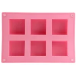 High Quality 6 Holes Square Shape Silicone Material Cake Mold - Image 4