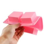 High Quality 6 Holes Square Shape Silicone Material Cake Mold - Image 5