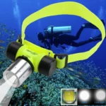 30m Diving Flashlight Headlight, T6 3 Mode Zoom LED Strong Light
