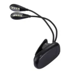 2 Arm LED Book Light, Dual Arms Clip On LED Light For Reading Camping Hiking(Black) - Image 3