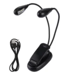 2 Arm LED Book Light, Dual Arms Clip On LED Light For Reading Camping Hiking(Black) - Image 6