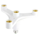 Lamp Holder Converter E27 1 Turn 4 (E27) Lamp Holder Bulb Adapter Converter (White) - Image 2