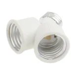 E27 to 2 E27 Light Bulbs Conversion Socket Double Lamp Socket(White) - Image 2