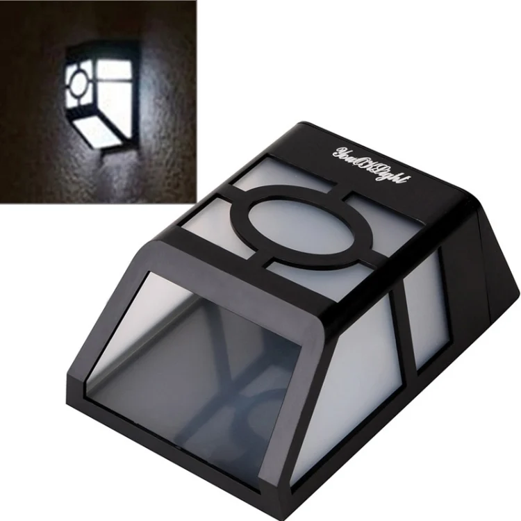 2 LED Fence Lamp Solar Wall Mounted Light