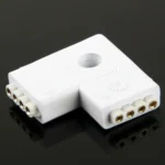 4 Pin 2 Way L Shape Female Connector for RGB LED Flexible Strip - Image 2