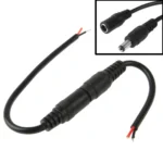 5.5 x 2.1mm DC Power Female Barrel to Male Barrel Connector Adaptor for LED Light Controller, Length: 20cm