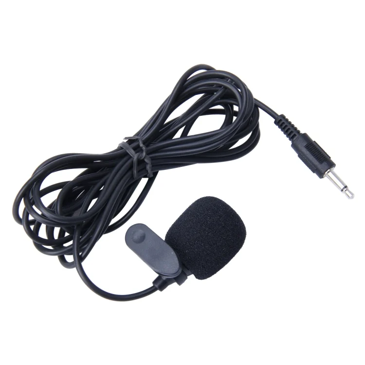 S-MCP-202.webp Car Audio Microphone 3.5mm Jack Plug Mic Stereo Mini Wired External Clip Microphone Player for Auto DVD Radio, Cable Length: 2.1m - Image 1