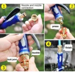 KANEED High Pressure Water Hose Nozzle Copper Water Gun Head for Home Car Washing(Blue) - Image 6