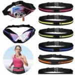 Sports Waterproof Elastic Waist Bag Two Pockets Fanny Pack Zip Pouch - Image 4