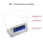 Multifunction LCD Digital Alarm Clock Thermometer + 4-Port USB HUB + Message Board with Blue or Green LCD backlight(White) - Image 3