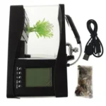 USB Desktop Aquarium Mini Fish Tank with Running Water and 6 LED Light, LCD Clock Display with Calendar, Time and Alarm (Holds 1.5 Quarts of Water)(Black) - Image 8