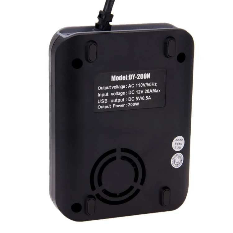 S-TC-1211B_3.webp DY-200N, 200W DC 12V to AC Car Power Inverter with 500mA USB Port & EU / US Power Socket - Image 4