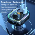 WK WP-C39 USB+USB-C/Type-C MP3 Bluetooth Car Fast Charger - Image 2