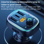 WK WP-C39 USB+USB-C/Type-C MP3 Bluetooth Car Fast Charger - Image 4