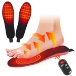 Rechargeable Electric Heating Insole Wireless Remote Control Smart Thermal Insole,Size:Large(41-46 Size)