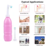 500ml Portable Handheld Travel Bidet Women Vaginal Male Anal Washing Sprayer - Image 5