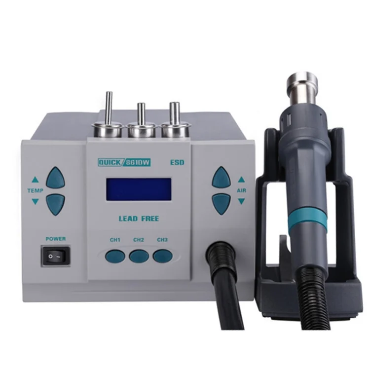 QUICK 861DW 220V 1000W Digital Display Lead-free Intelligent Hot Air Gun Desoldering Station, AU Plug
